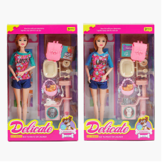 Лялька LY 66-3 (96/2) 2 види, висота 30 см, суглоби на шарнірах, 3 фігурки улюбленців, аксесуари для них, зйомне взуття, в коробці