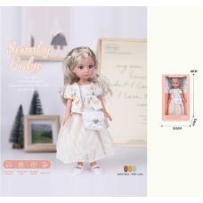 Лялька MN 332 (48) висота: 34 см, імітація скляних очей, взуття, в коробці