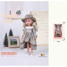 Лялька MN 333 (48) висота: 34 см, імітація скляних очей, взуття, в коробці