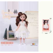 Лялька MN 335 (48) висота: 34 см, імітація скляних очей, взуття, в коробці