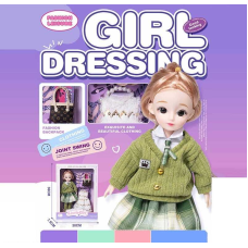 Лялька Q-A 19 (72/2) висота - 30 см, тіло — пластик, голова — гума, шарнірні з’єднання суглобів, знімне взуття, змінний одяг, аксесуари, в коробці