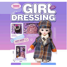 Лялька Q-A 37 (72/2) висота - 30 см, тіло — пластик, голова — гума, шарнірні з’єднання суглобів, знімне взуття, змінний одяг, аксесуари, в коробці