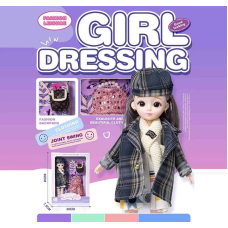 Лялька Q-A 38 (72/2) висота - 30 см, тіло — пластик, голова — гума, шарнірні з’єднання суглобів, знімне взуття, змінний одяг, аксесуари, в коробці