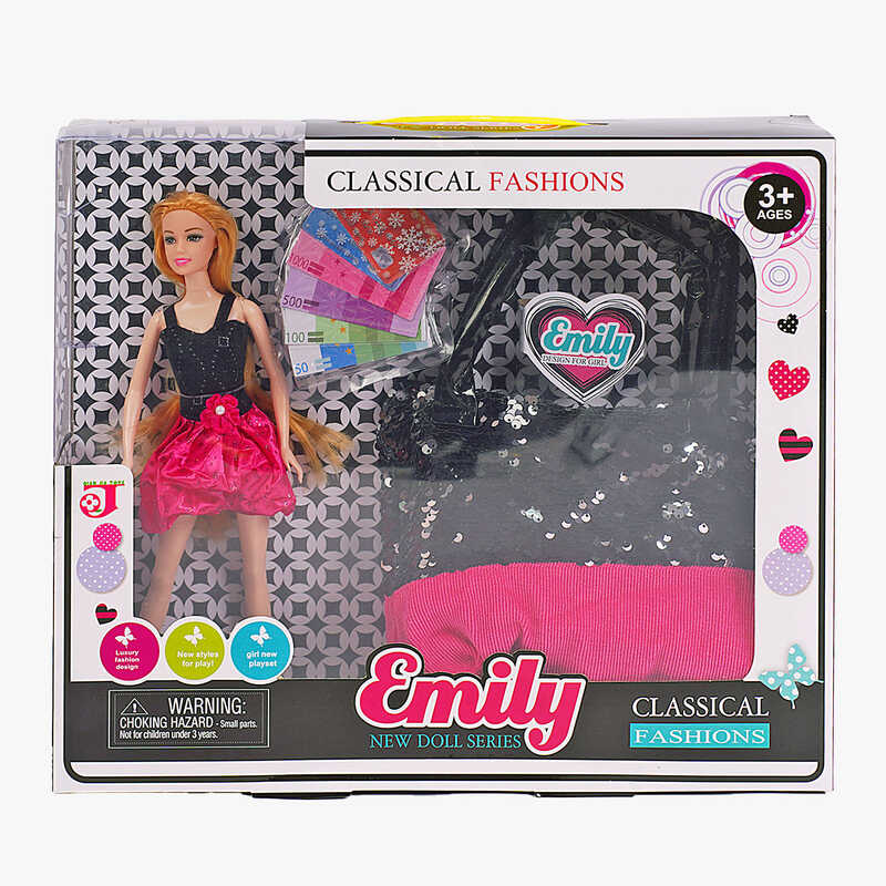Лялька QJ 063 (24/2) 30 см, знімне взуття, муляжі грошей, сумочка, в коробці Лялька QJ 063 (24/2) 30 см, знімне взуття, муляжі грошей, сумочка, в коробці