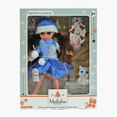 Лялька QJ 120 A (48/2) висота 30 см, улюбленець, шарф, шапка, в коробці