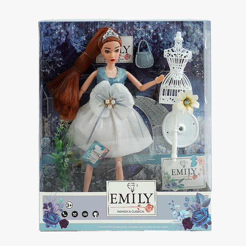 Лялька QJ 126 D (48/2) висота 30 см, сумочка, манекен, квіти, в коробці Лялька QJ 126 D (48/2) висота 30 см, сумочка, манекен, квіти, в коробці