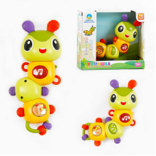 Брязкальце музичне “Комашка“ ТК 93622 (48) “TK Group“, ОЗВУЧУВАННЯ УКРАЇНСЬКОЮ МОВОЮ, пісні, підсвічування, тріскачка, прорізувачі, в коробці