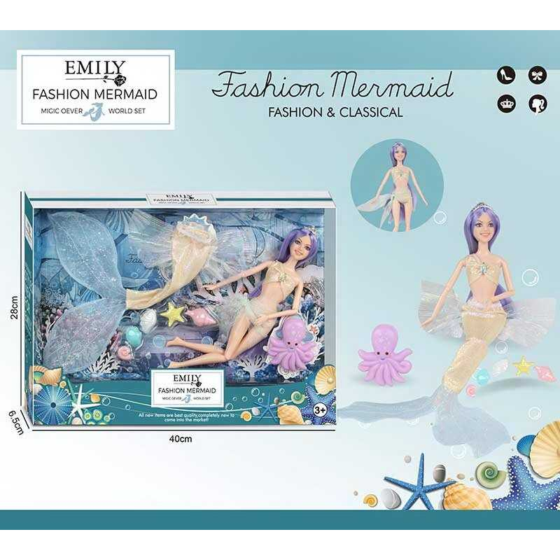 Лялька QJ 137 B (36/2) “Русалонька“, висота 30 см, фігурка морського мешканця, у коробці Лялька QJ 137 B (36/2) “Русалонька“, висота 30 см, фігурка морського мешканця, у коробці