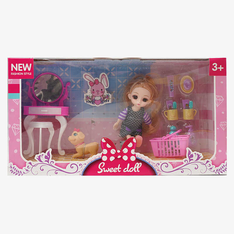 Лялька R 100-155-31 (48/2) 15 см, імітація скляних очей, шарнірні суглоби, аксесуари, в коробці Лялька R 100-155-31 (48/2) 15 см, імітація скляних очей, шарнірні суглоби, аксесуари, в коробці