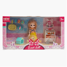 Лялька R 100-155-33 (48/2) 15 см, імітація скляних очей, шарнірні суглоби, аксесуари, в коробці