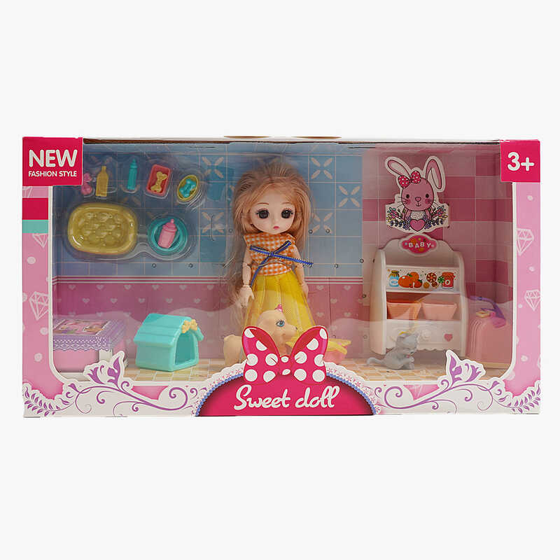 Лялька R 100-155-33 (48/2) 15 см, імітація скляних очей, шарнірні суглоби, аксесуари, в коробці Лялька R 100-155-33 (48/2) 15 см, імітація скляних очей, шарнірні суглоби, аксесуари, в коробці