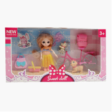 Лялька R 100-155-34 (48/2) 15 см, імітація скляних очей, шарнірні суглоби, аксесуари, в коробці