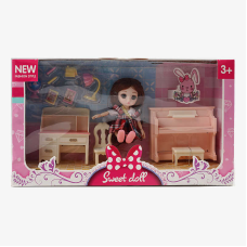 Лялька R 100-155-36 (48/2) 15 см, імітація скляних очей, шарнірні суглоби, аксесуари, в коробці