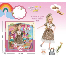 Лялька SK 023 C (36/2) висота 30 см, сумка, ведмедик, квітка, в коробці