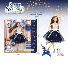 Лялька SK 025 C (48/2) висота 30 см, діадема, квіти, улюбленець, сумочка, в коробці