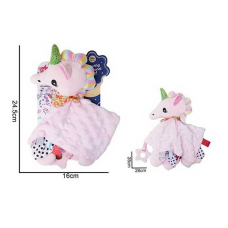 Брязкальце-комфортер 688 M70 (96) “Єдиноріжка“, текстильне, гумовий прорізувач, шумливі вушка, петелька для підвішування, в пакеті