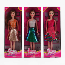 Лялька SK 029 A (144/2) 3 види, двоколірні паєтки, в коробці, ВИДАЄТЬСЯ ТІЛЬКИ МІКС ВИДІВ