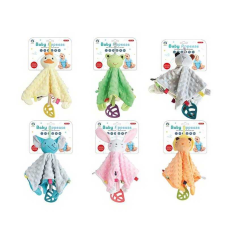 Брязкальце-комфортер A 553 (120/2) 6 видів, текстильне, тваринка, прорізувач, ВИДАЄТЬСЯ ТІЛЬКИ МІКС ВИДІВ