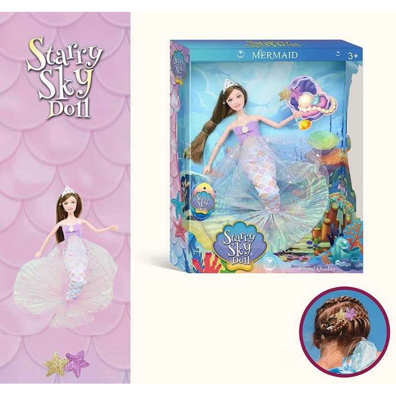 Лялька SK 050 B (48/2) “Русалонька“, висота 31см, корона, зажимчик для волосся, знімний одяг та взуття, в коробці