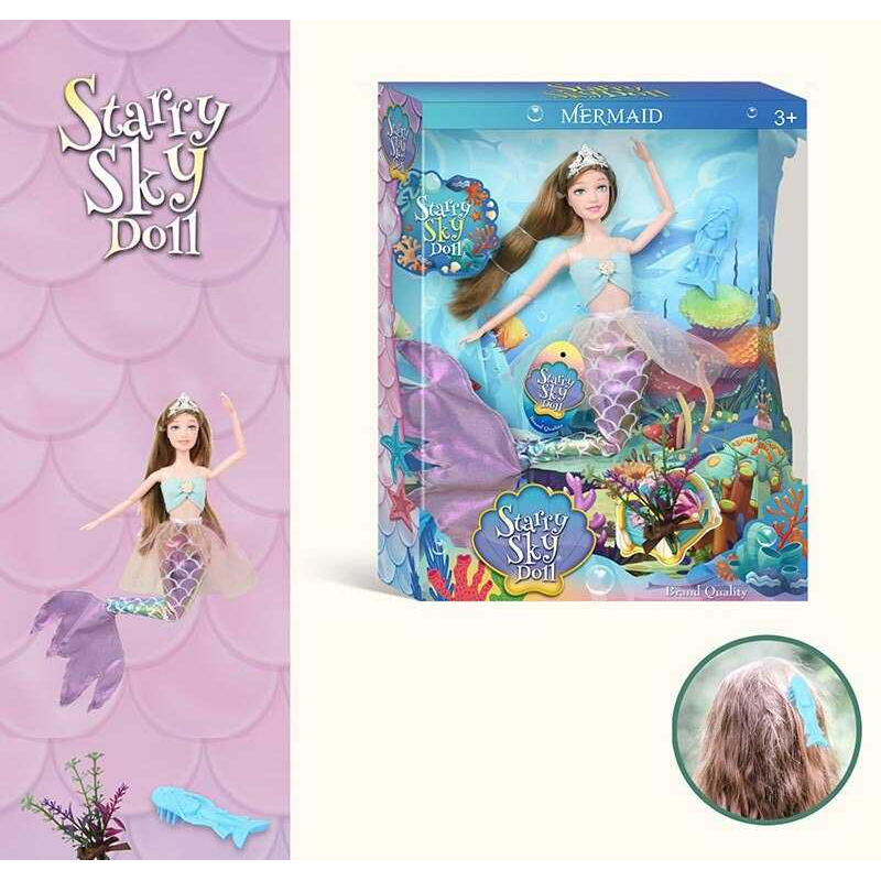 Лялька SK 050 D (48/2) “Русалка”, висота 30 см, знімне взуття, гребінець, штучні квіти, аксесуар, в коробці Лялька SK 050 D (48/2) “Русалка”, висота 30 см, знімне взуття, гребінець, штучні квіти, аксесуар, в коробці