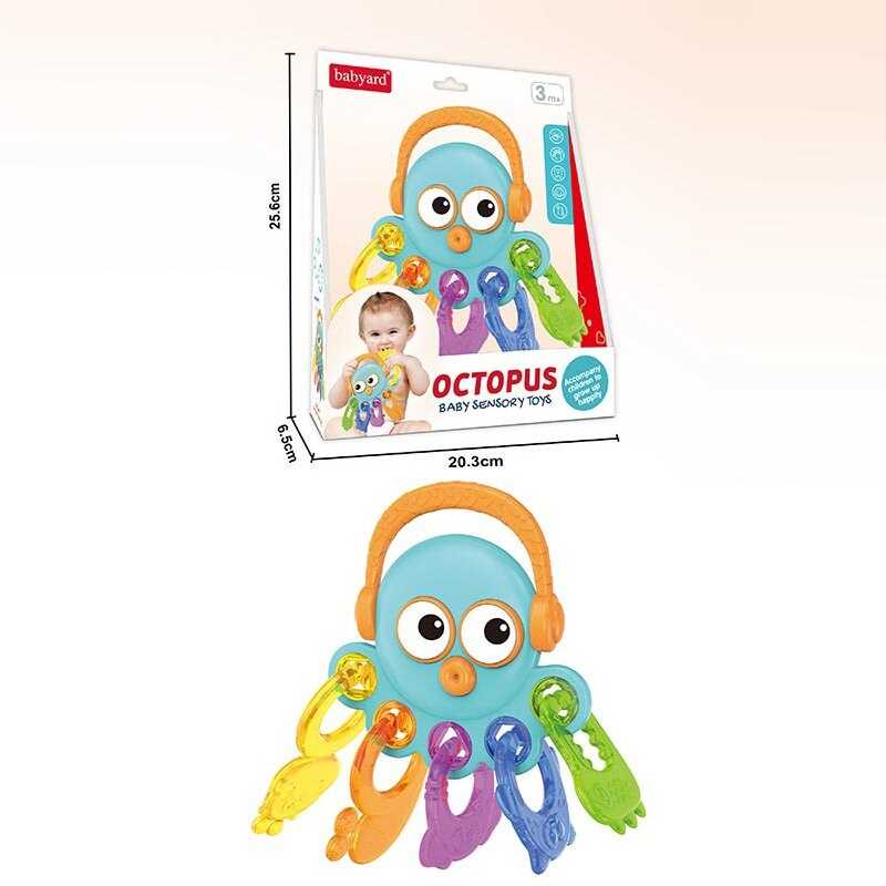 Брязкальце-прорізувач BY 109 (48/2) рухомі очі, ручка-тримач, в коробці Брязкальце-прорізувач BY 109 (48/2) рухомі очі, ручка-тримач, в коробці