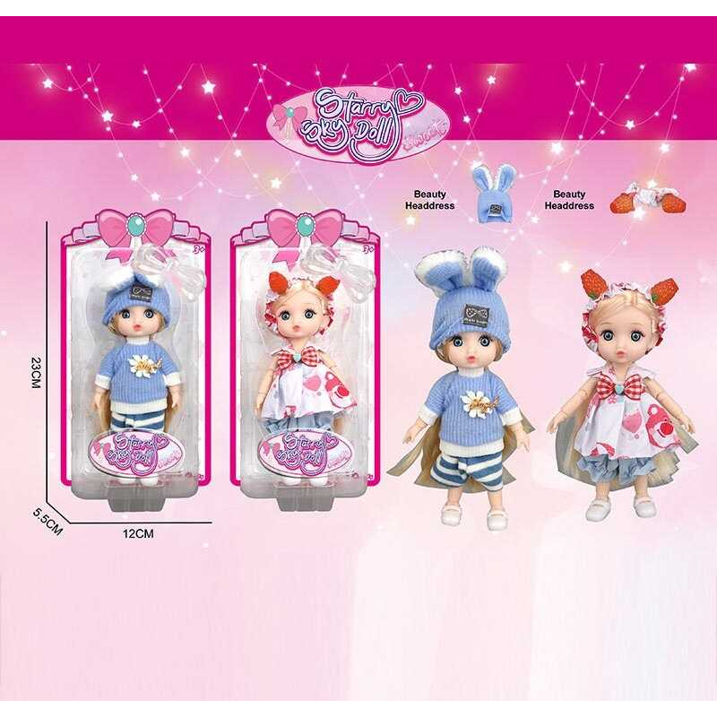 Лялька SK 101 B (144/2) 2 види, висота: 16 см, імітація скляних очей, шарнірні суглоби, на листі