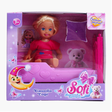 Лялька Sofi 38369 (96/2) “Кімната Софі”, лялька, ліжечко, висота ляльки - 11 см, в коробці