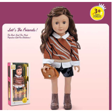 Лялька W 18 N 17 A (24) гумова, закриває очі, знімний одяг, сумочка, висота 46 см, в коробці