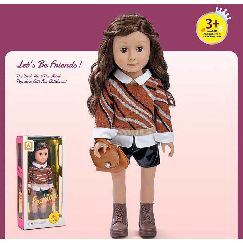 Лялька W 18 N 17 A (24) гумова, закриває очі, знімний одяг, сумочка, висота 46 см, в коробці
