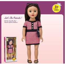 Лялька W 18 N 24 A (24) 43 см, закриває очі, знімне взуття, окуляри, сумочка, в коробці