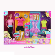 Лялька WG 196 (24/2) висота 28 см, йога, футбол, балет, теніс, аксесуари, м“яч, в коробці