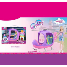 Лялька WG 200 (12) висота: 30 см, знімний одяг, гелікоптер, в коробці