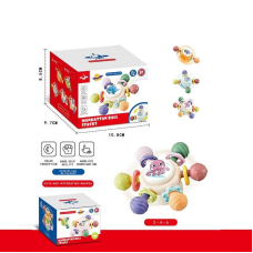 Брязкальце-спінер 8246 E (200/2) 3 брязкальця, гумові прорізувачі, присоски, в коробці