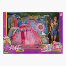 Лялька WG 242 (24/2) висота: 30 см, знімний одяг, рухомі кінцівки, аксесуари, намет, песик, в коробці