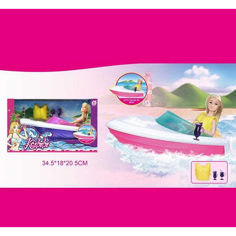 Лялька WG 243 (20/2) човен, рятувальний жилет, аксесуари, висота ляльки 30 см,  в коробці