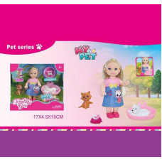 Лялька WG 616 (240/2) 12 см, улюбленці, аксесуари, в коробці