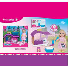 Лялька WG 617 (72/2) 12 см, улюбленець, аксесуари, будиночок для улюбленця, в коробці