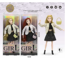 Лялька WX 256-2 (96/2) 2 види, 30 см, сумочка, шарнірні суглоби, знімний одяг, прошите волосся, в коробці