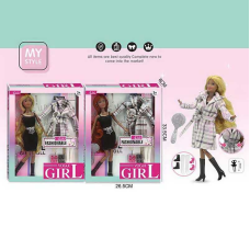 Лялька WX 257-5 (48/2) 2 види, 30 см, аксесуари, гребінець, шарнірні суглоби, знімний одяг, прошите волосся, в коробці 