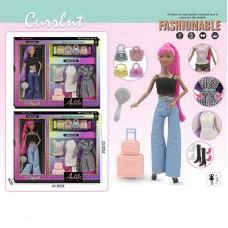 Лялька WX 278-2 (36/2) 2 види, 30 см, аксесуари, валізка, шарнірні суглоби, знімний одяг, гребінець, прошите волосся, в коробці