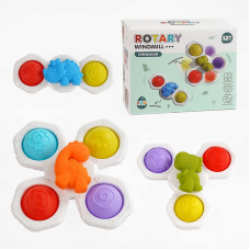 Брязкальце-спінер B 23 A (72) 3 штуки, присоски, гумові кнопки, в коробці