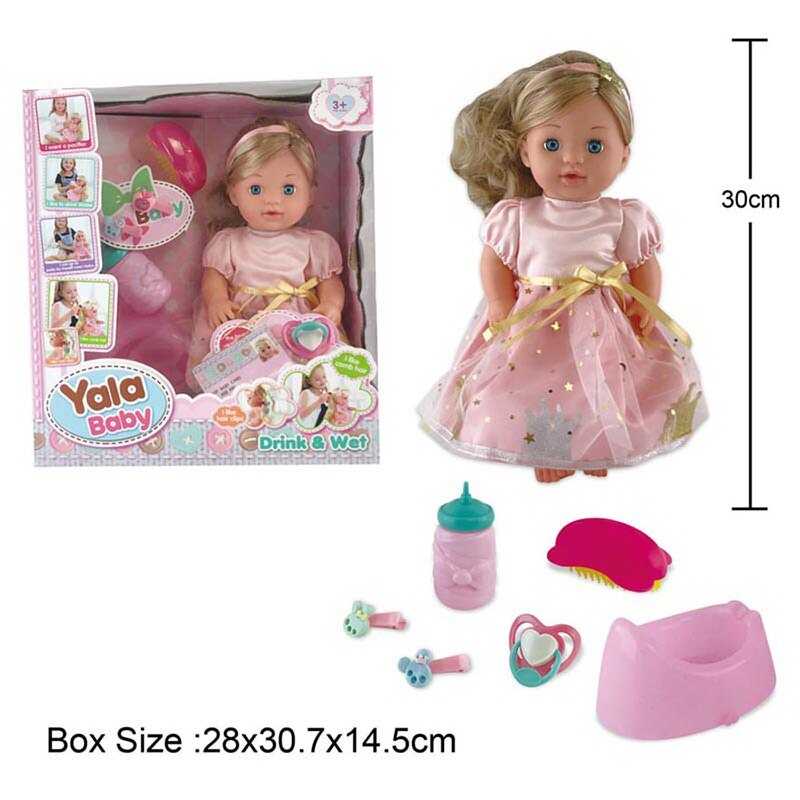 Лялька YL 2238 F (24)  п’є з пляшечки, ходить на горщик, пустушка, аксесуари, висота 30 см, в коробці