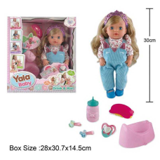 Лялька YL 2238 I (24) п’є з пляшечки, ходить на горщик, пустушка, аксесуари, висота 31 см, в коробці