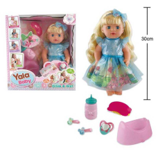Лялька YL 2238 J (24) п’є з пляшечки, ходить на горщик, пустушка, аксесуари, висота 31 см, в коробці