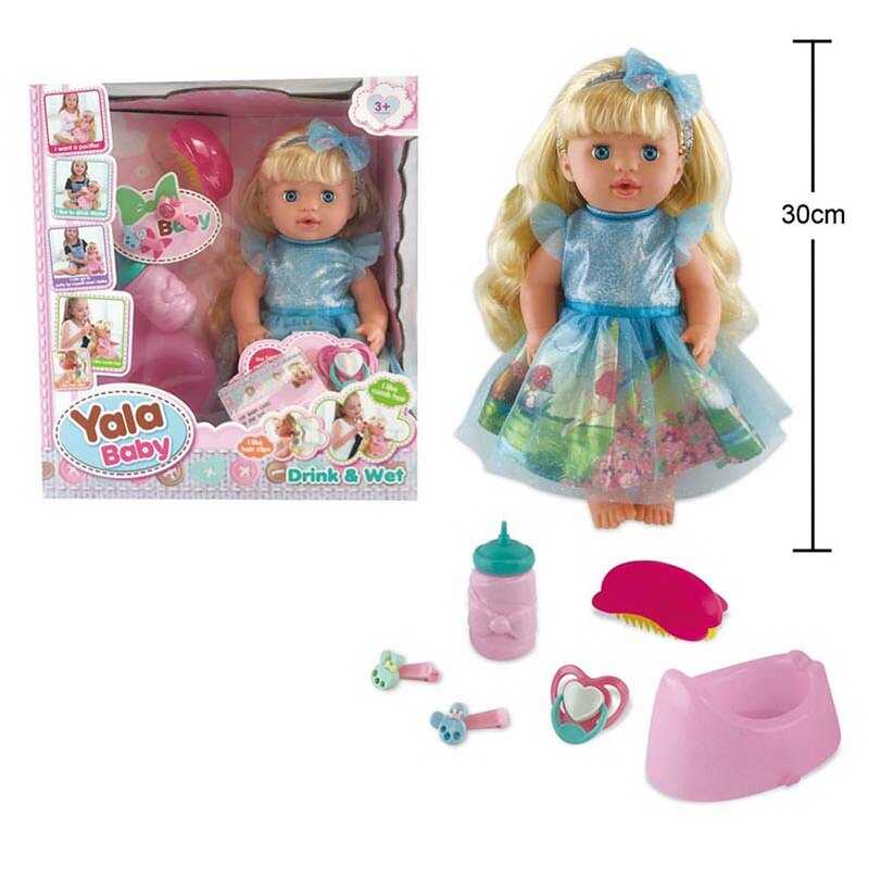 Лялька YL 2238 J (24) п’є з пляшечки, ходить на горщик, пустушка, аксесуари, висота 31 см, в коробці