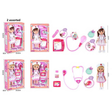 Лялька А 717 (48/2) 2 види, висота-32 см, набір лікаря, у коробці