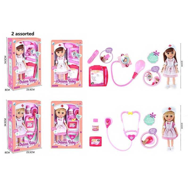 Лялька А 717 (48/2) 2 види, висота-32 см, набір лікаря, у коробці Лялька А 717 (48/2) 2 види, висота-32 см, набір лікаря, у коробці