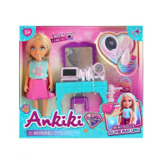 Лялька з аксесуарами 606002 (72) висота ляльки - 13 см, туалетний столик, стілець, дзеркало, аксесуари для волосся, в коробці