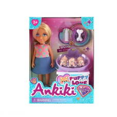 Лялька з аксесуарами 606008 (96) висота - 13 см, рухомі кінцівки, прошите волосся, гумова голова, фігурки песиків, аксесуари