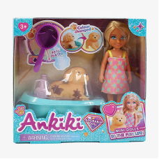 Лялька з аксесуарами 606012 (48) висота ляльки 13.5 см, песик, аксесуари, в коробці